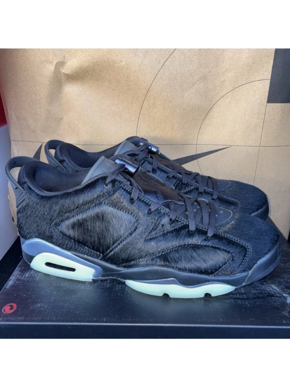 NEW Nike Jordan 6 Retro Low Blackout Glow In Dark IO9786-001 Men Size 10
